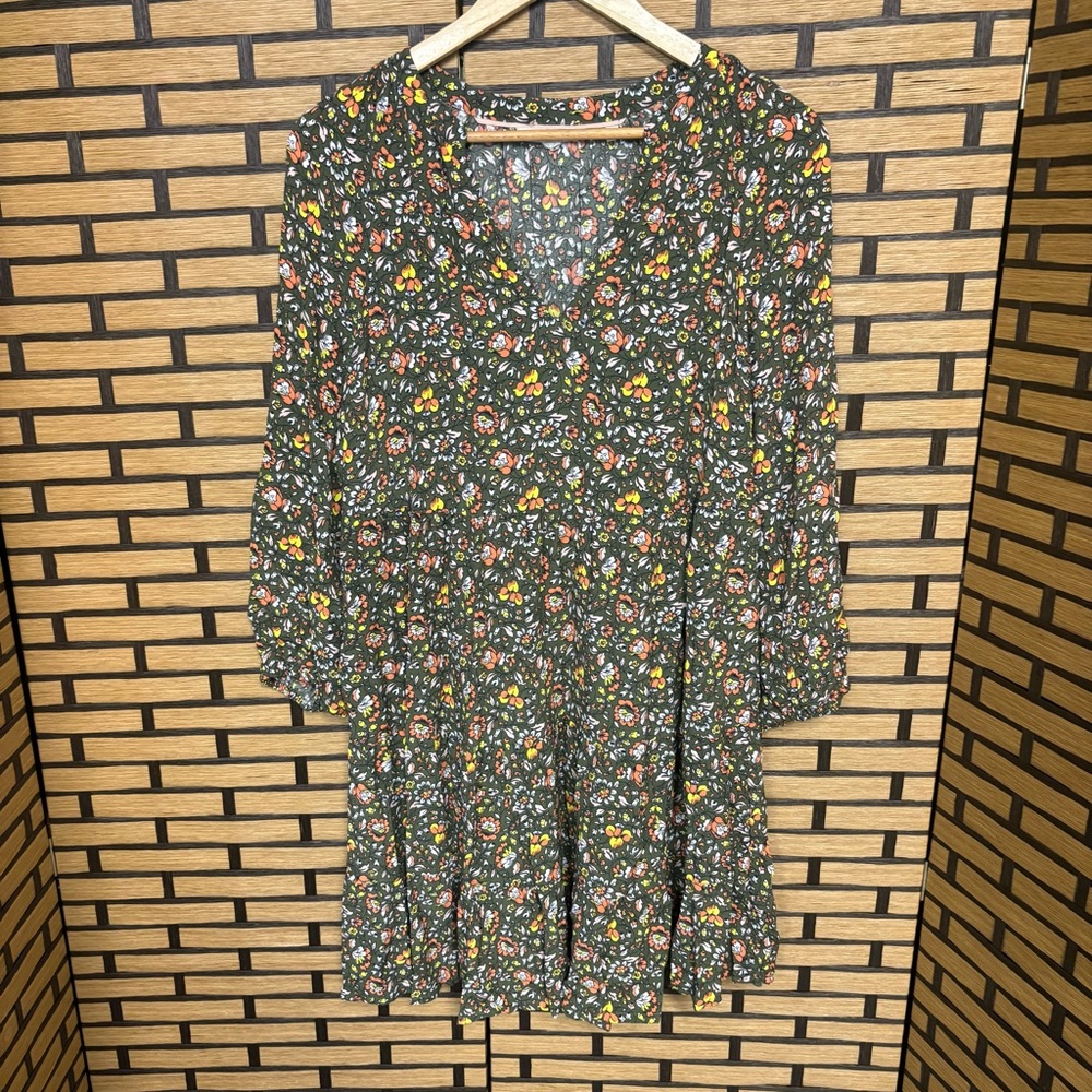 Boden Green Floral Dress Size 4